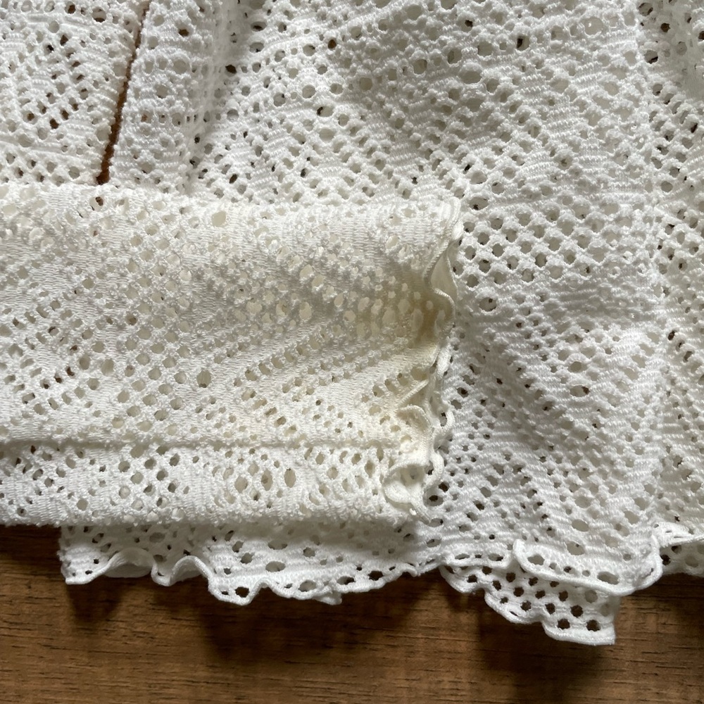 Free People Beach Top Women Small Lasercut White Top Babydoll - Picture 7 of 9